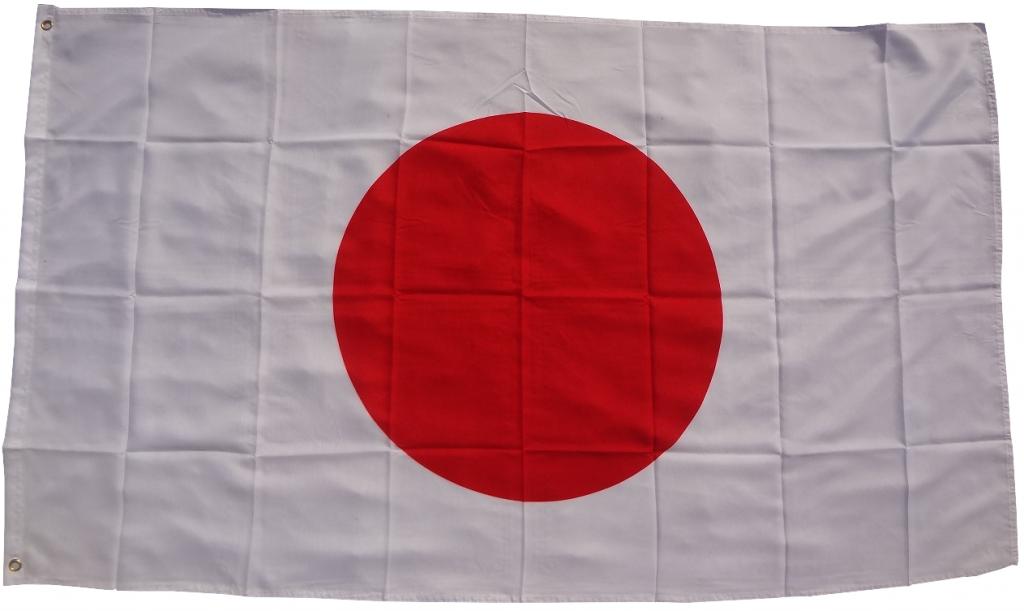 XXL Flagge Japan 250 x 150 cm Fahne mit 3 Ösen 100g/m² Stoffgewicht Hissflagge Mast