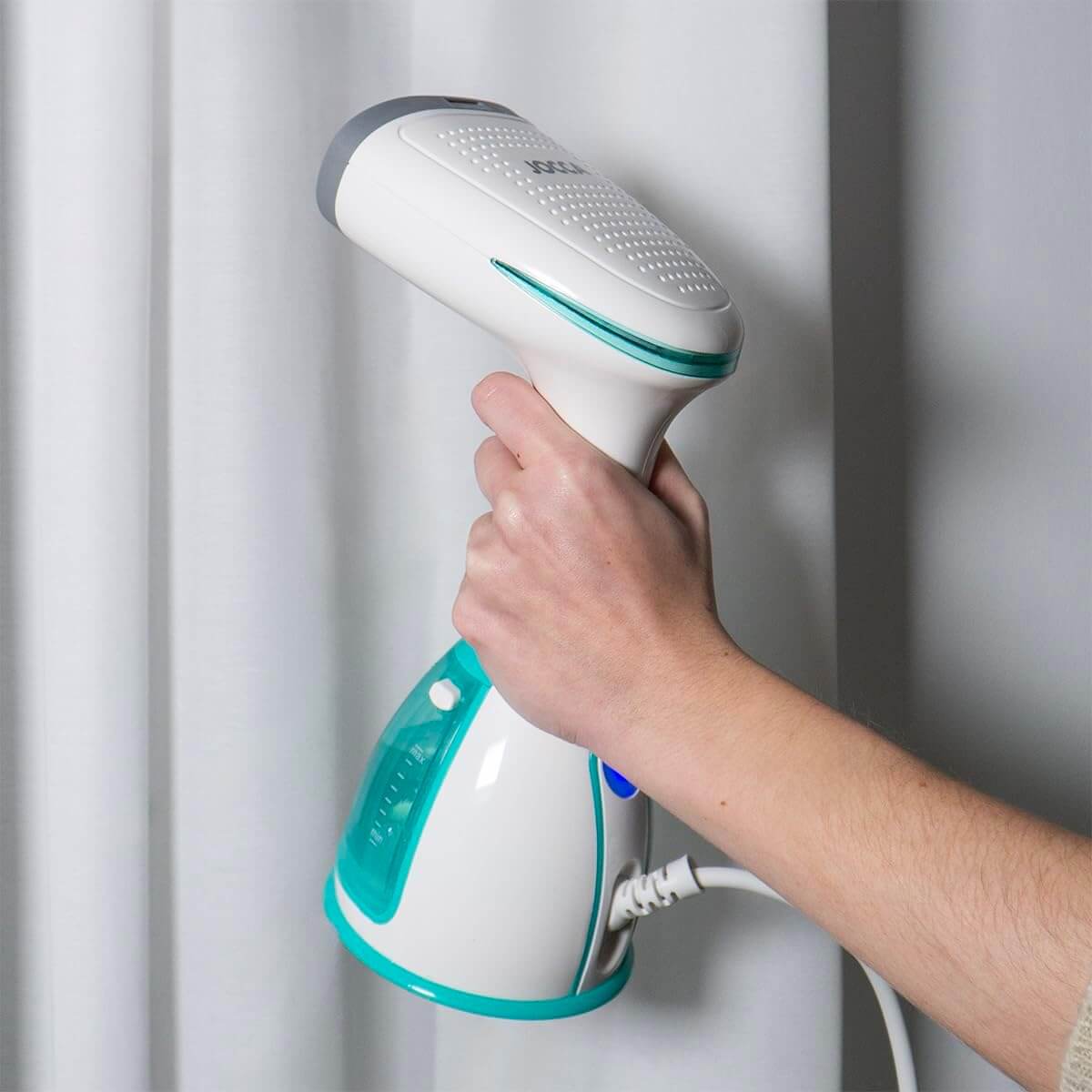 Jocca Dampfbügeleisen 1500W, vertikal & horizontal, 25g/min, 280ml Tank, Anti-Kalk, Anti-Tropf, kompakt & ergonomisch – ideal für Reisen & Alltag