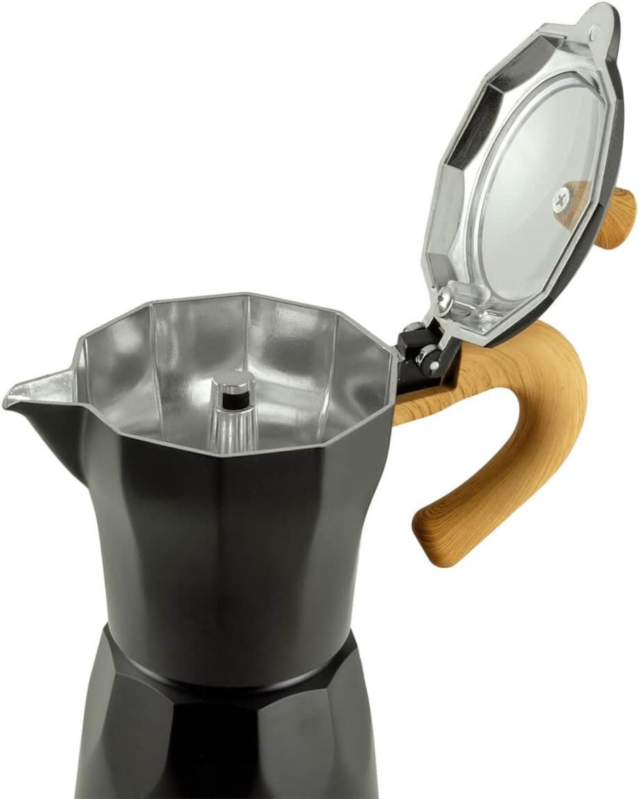 Jocca elektrische Espresso Kaffeemaschine in schwarz Nature Line für bis zu 6 Tassen mit 360° drehbarem Kopf