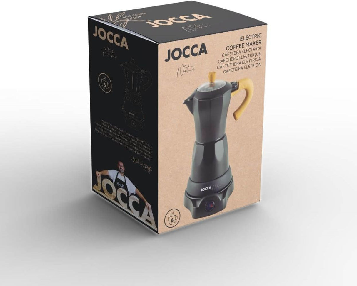 Jocca elektrische Espresso Kaffeemaschine in schwarz Nature Line für bis zu 6 Tassen mit 360° drehbarem Kopf