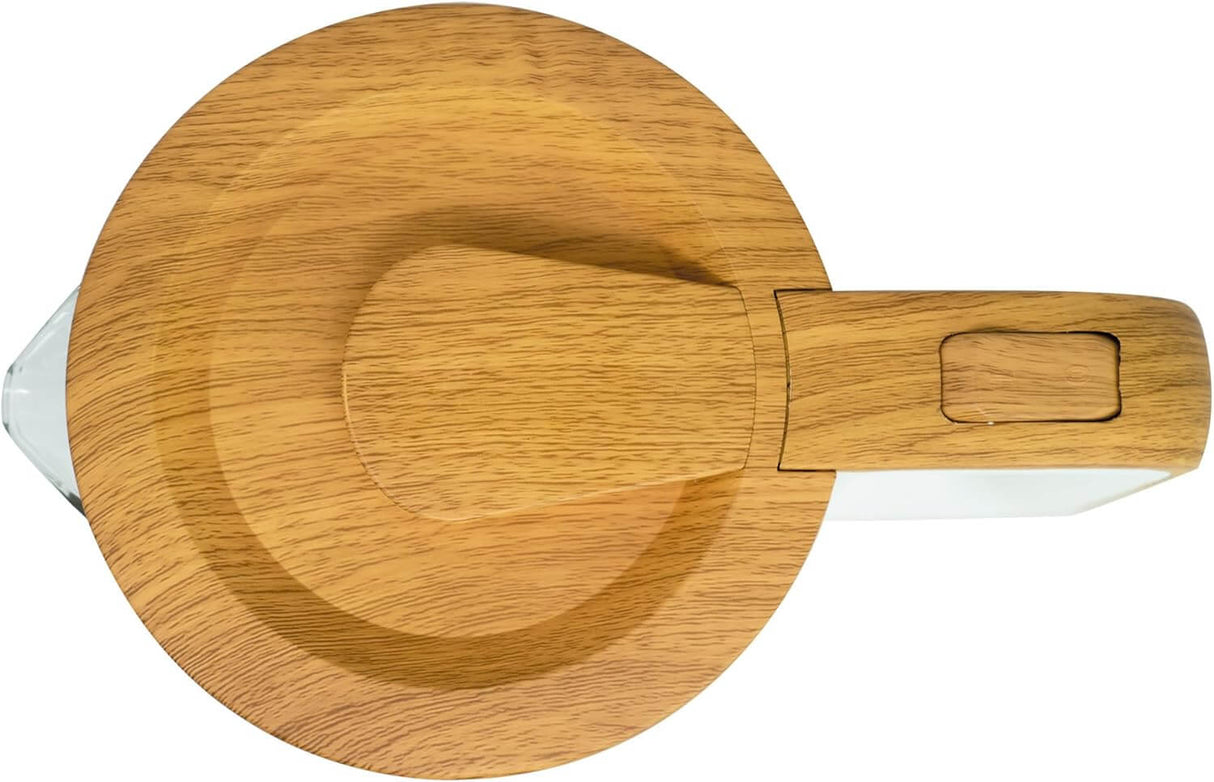 JOCCA Elektrischer Wasserkocher 1,8L, Nature-Line Weiss, 360° Basis, Borosilikatglas, Schnellkoch, Auto-Abschaltung, energiesparend, modern