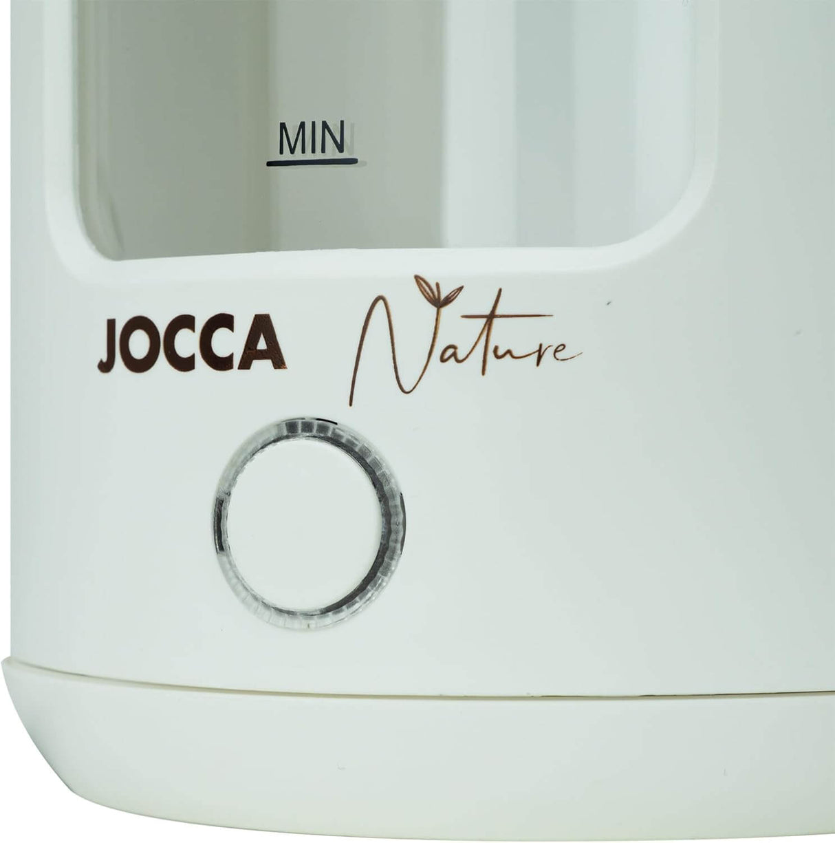 JOCCA Elektrischer Wasserkocher 1,8L, Nature-Line Weiss, 360° Basis, Borosilikatglas, Schnellkoch, Auto-Abschaltung, energiesparend, modern
