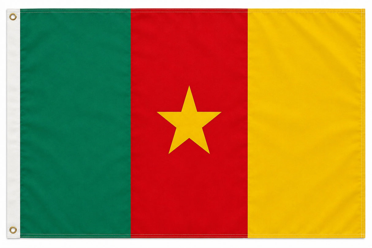 XXL Fahne Flagge Kamerun 250 x 150 cm Fahne mit 3 Ösen 100g/m² Stoffgewicht Hissflagge