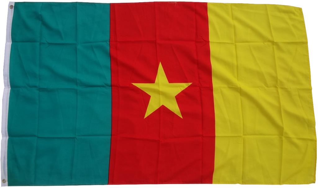 XXL Fahne Flagge Kamerun 250 x 150 cm Fahne mit 3 Ösen 100g/m² Stoffgewicht Hissflagge