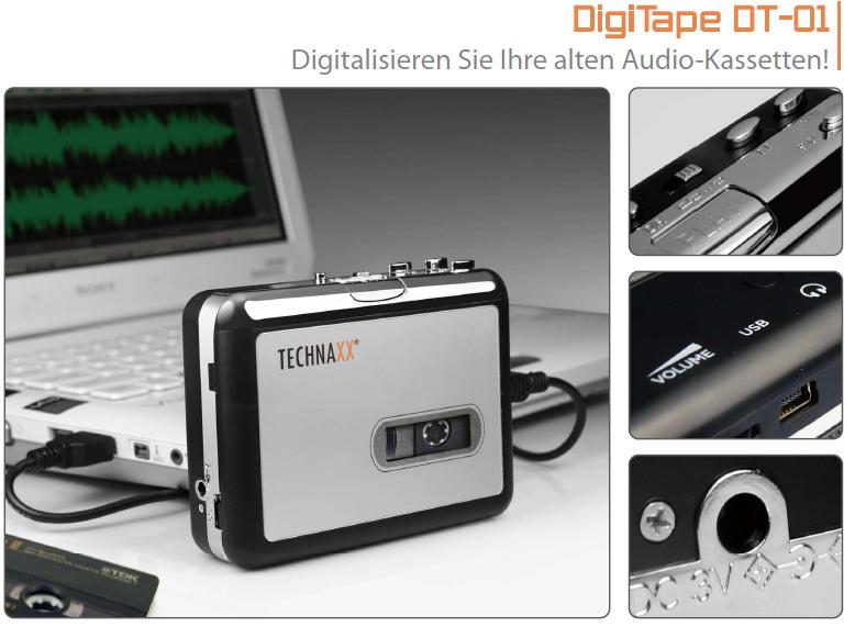 Technaxx DigiTape Kassettendigitalisierer Kassettenspieler Walkman Musikspieler