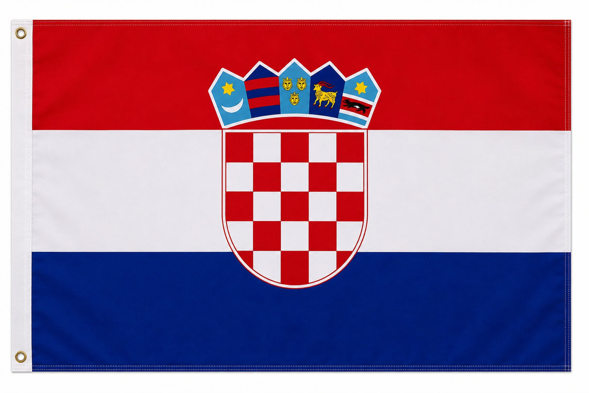 Flagge Kroatien 90 x 150 cm Fahne mit 2 Ösen 100g/m² Stoffgewicht Hissflagge für Mast