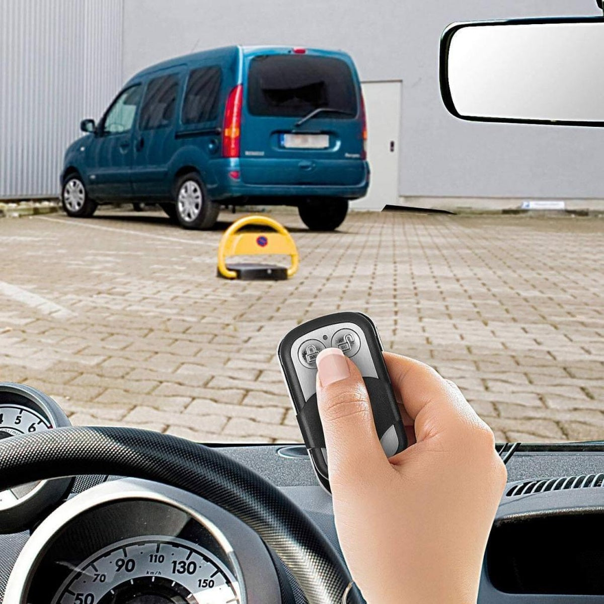 Lescars automatischer Parkplatzwächter Parkplatzsperre mit Akku & Fernbedienung Schranke