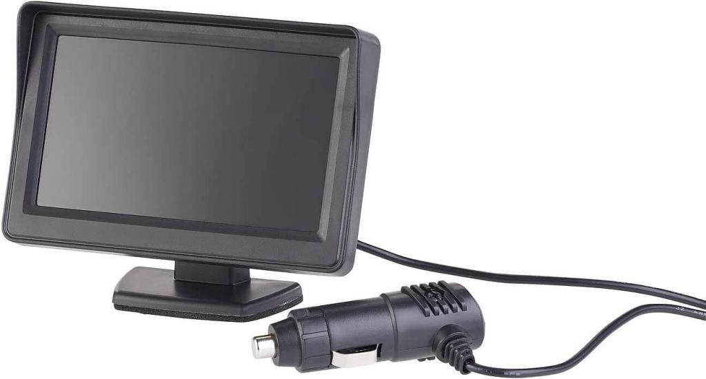 Lescars Rückfahrkamera PA-470 Funk Nummernschild, Einparkhilfe, kabellos, LCD-Farbmonitor