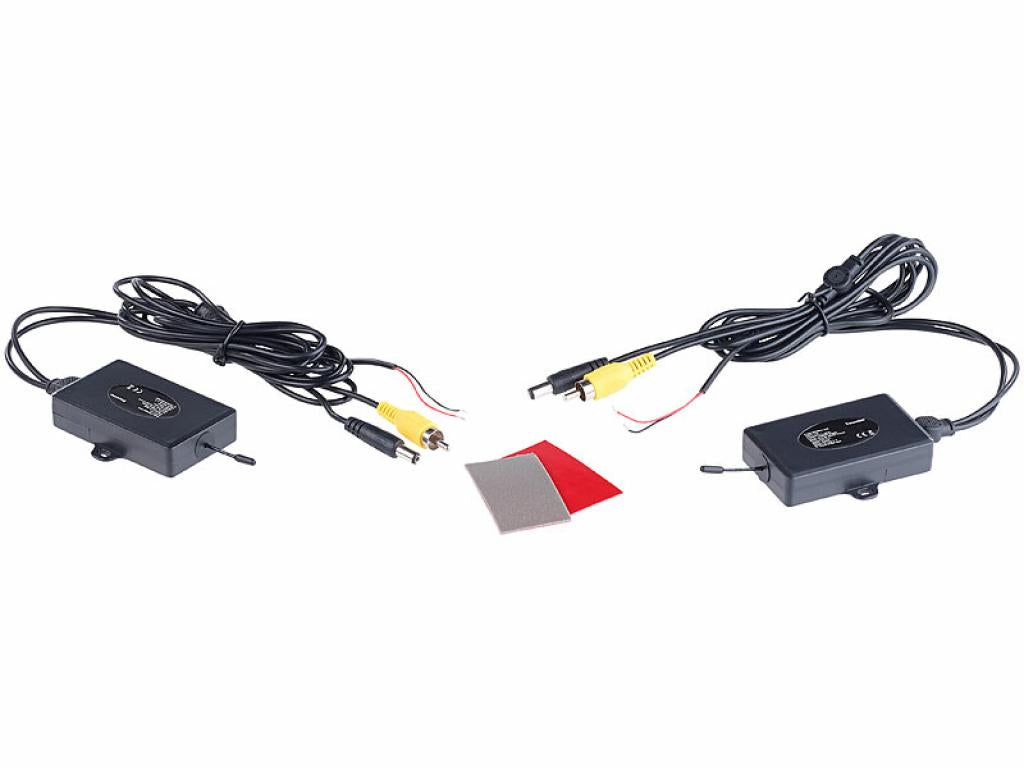 Lescars Funk-Rückfahrkamera 10,9-cm-TFT-Monitor Rückfahrhilfe im Nummernschild