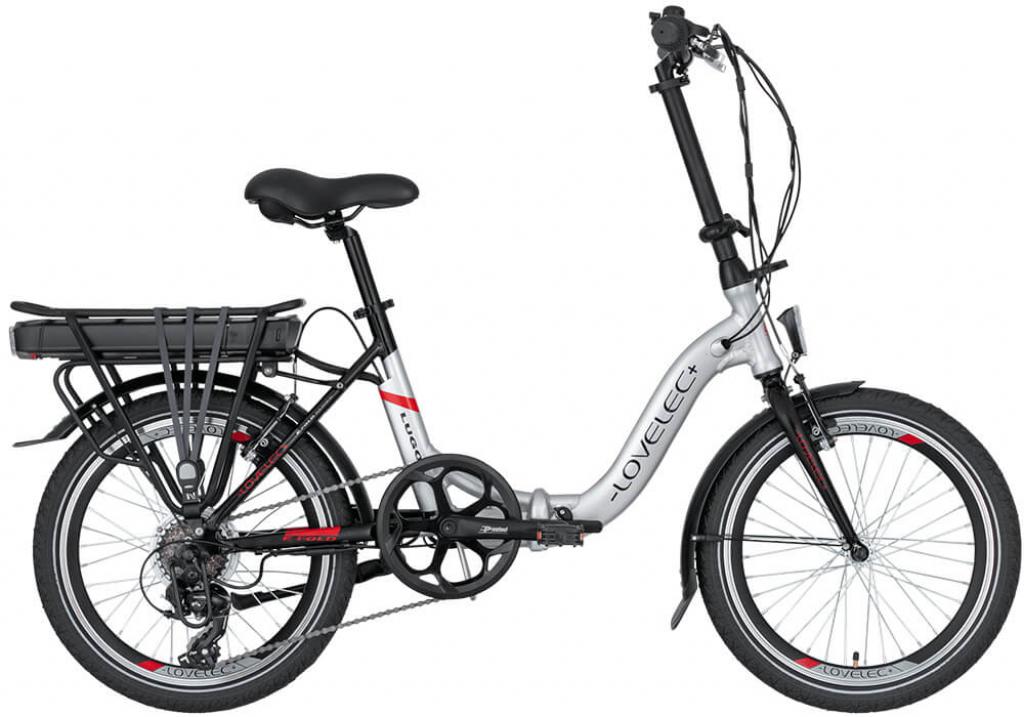 B-WARE - LOVELEC Lugo Silber Klapp E-Bike 10Ah Batterie Klappfahrrad Outdoor Campingfahrrad