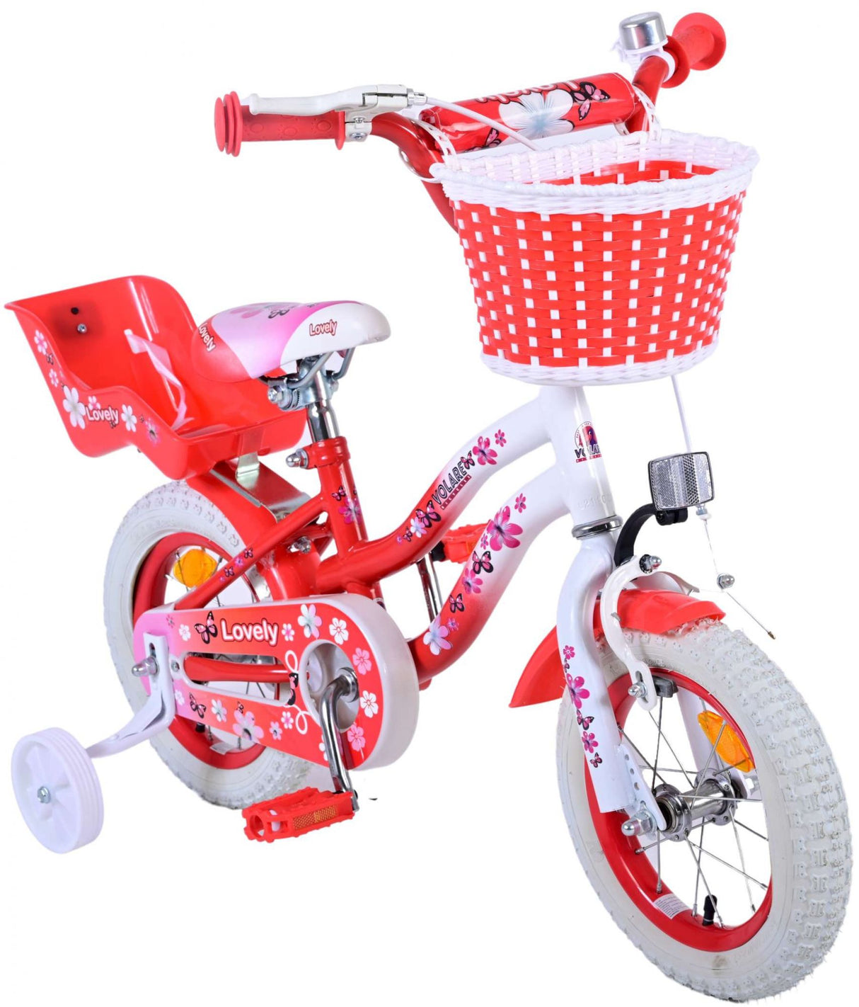 Volare Lovely Kinderfahrrad - Mädchen - 12 Zoll - Rot Weiß