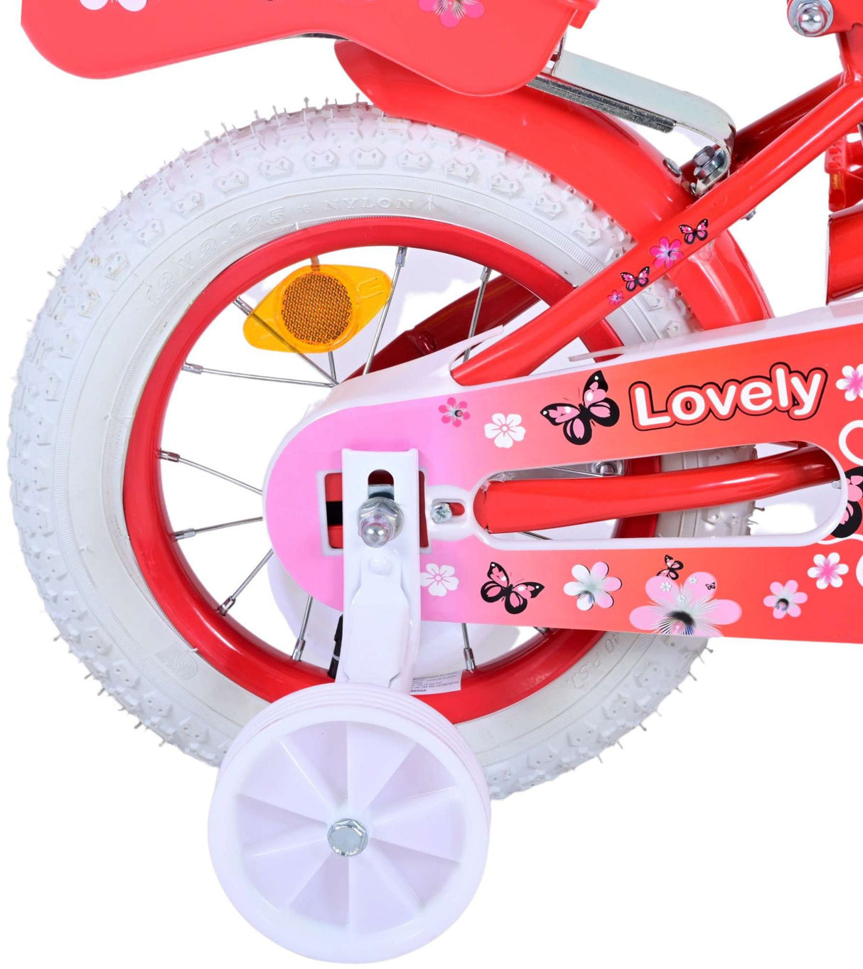 Volare Lovely Kinderfahrrad - Mädchen - 12 Zoll - Rot Weiß