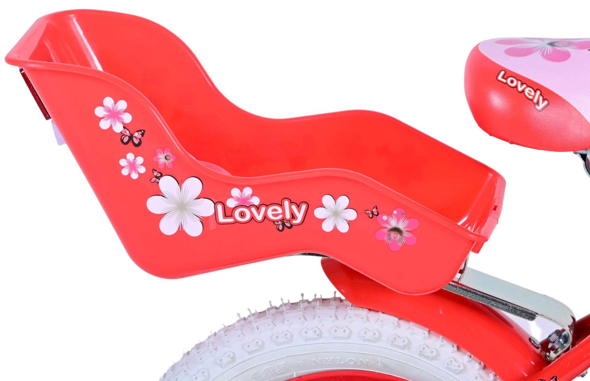 Volare Lovely Kinderfahrrad - Mädchen - 12 Zoll - Rot Weiß