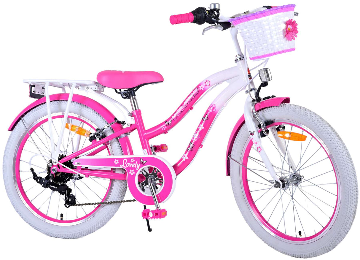 Volare Lovely Kinderfahrrad - Mädchen - 20 Zoll - Rosa - 6 Gänge