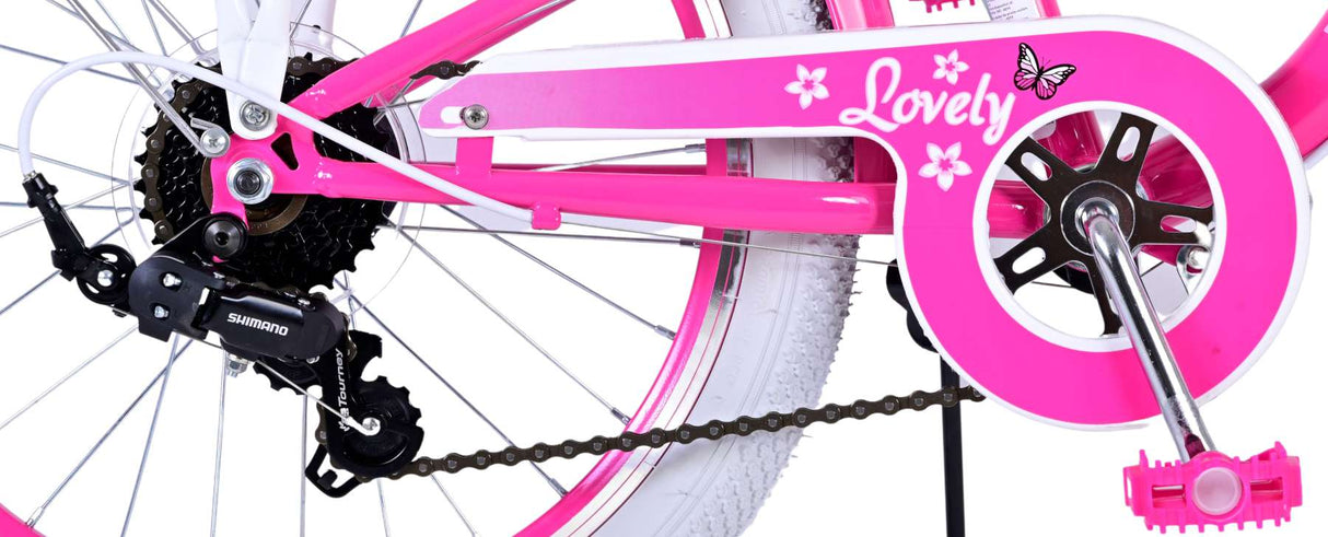 Volare Lovely Kinderfahrrad - Mädchen - 20 Zoll - Rosa - 6 Gänge