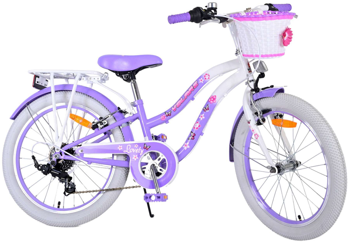 Volare Lovely Kinderfahrrad - Mädchen - 20 Zoll - Lila - 6 Gänge