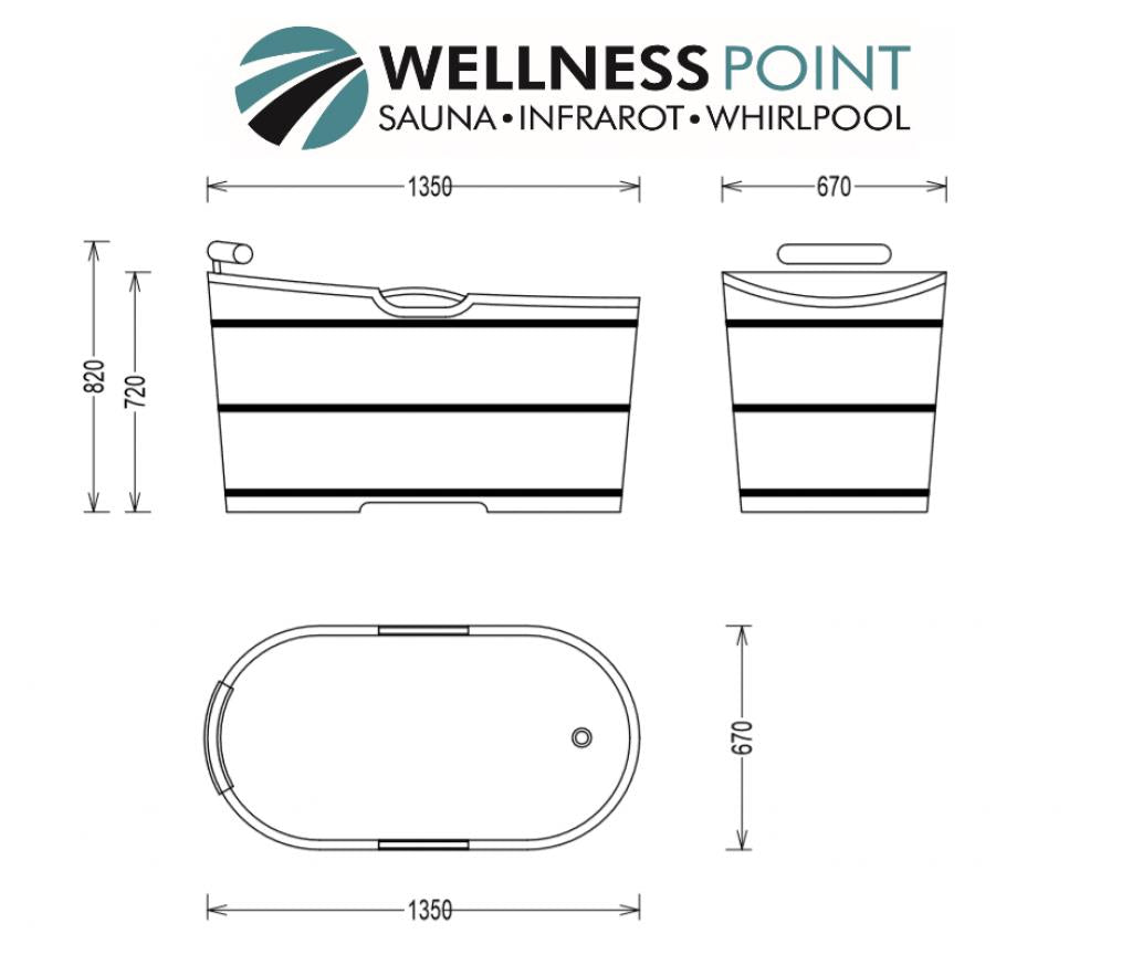 PureHaven freistehende Holzbadewanne 135x67 cm aus Zedernholz 120 L ergonomische Formgebung pflegeleichte Oberfläche verstärkter Rahmen inkl. Ablauf