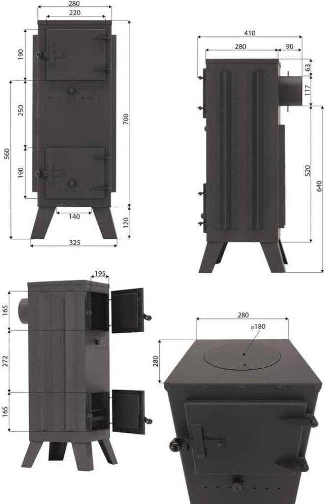Markone Ofen mit Schammotstein GT7PR