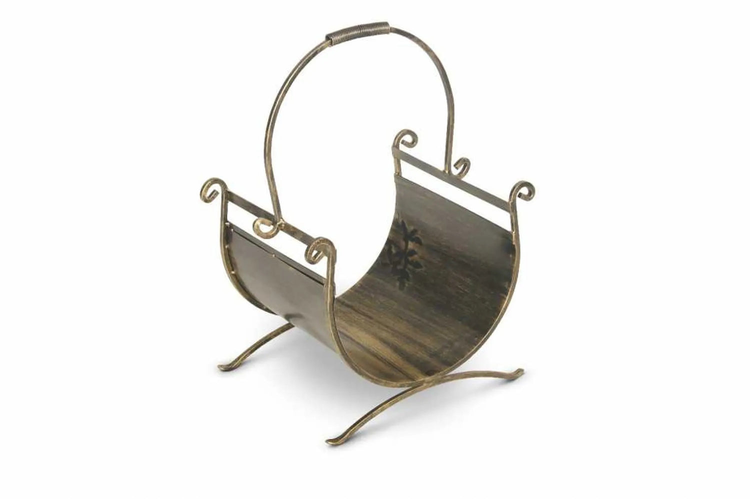 Markone Holzkorb "K12" Goldfarben 43/36/44 cm Kompakte Holzwiege für Kaminholz