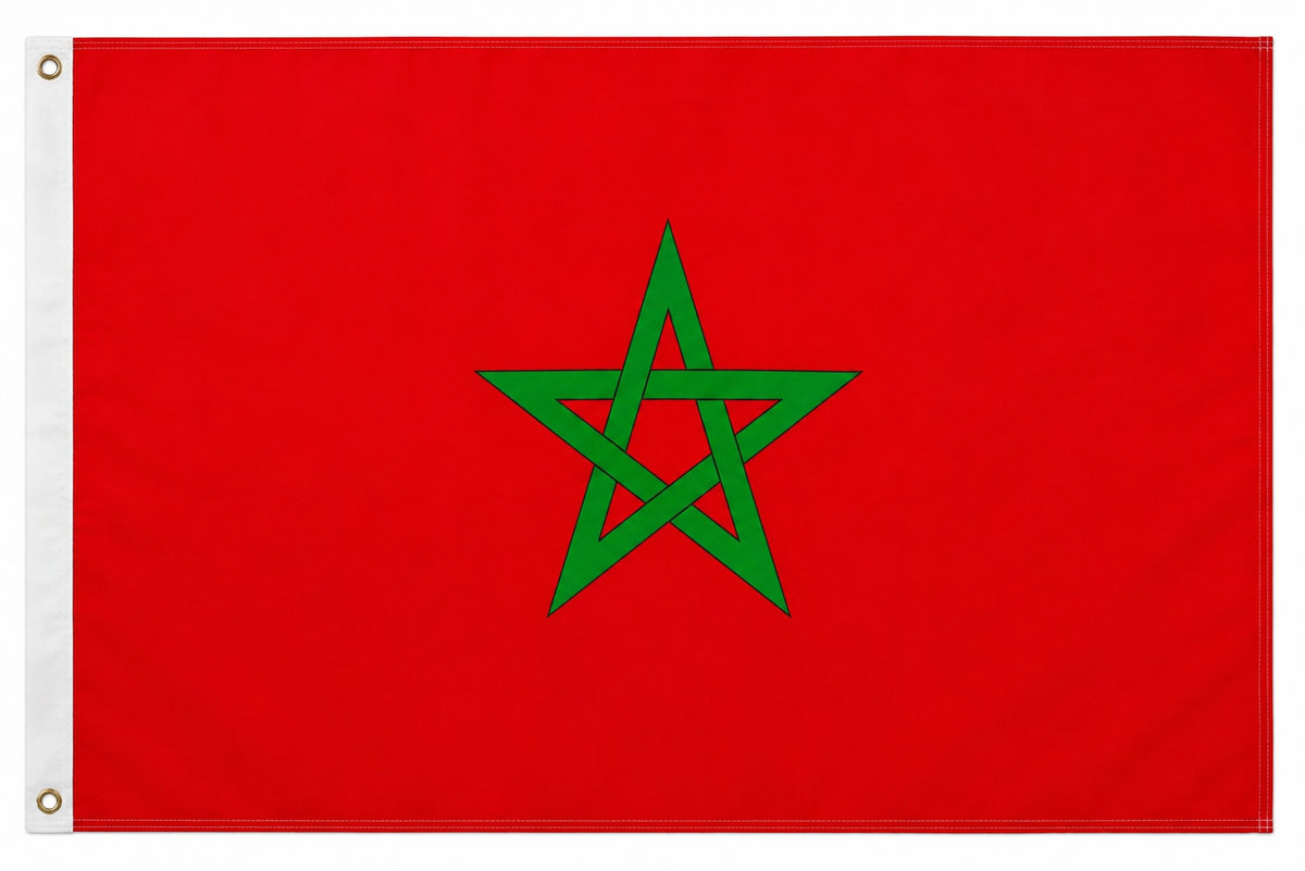 XXL Flagge Marokko 250 x 150 cm Fahne mit 3 Ösen 100g/m² Stoffgewicht