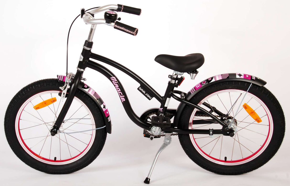 Volare Miracle Cruiser Kinderfahrrad - Mädchen - 18 Zoll - Mattschwarz - Prime Collection