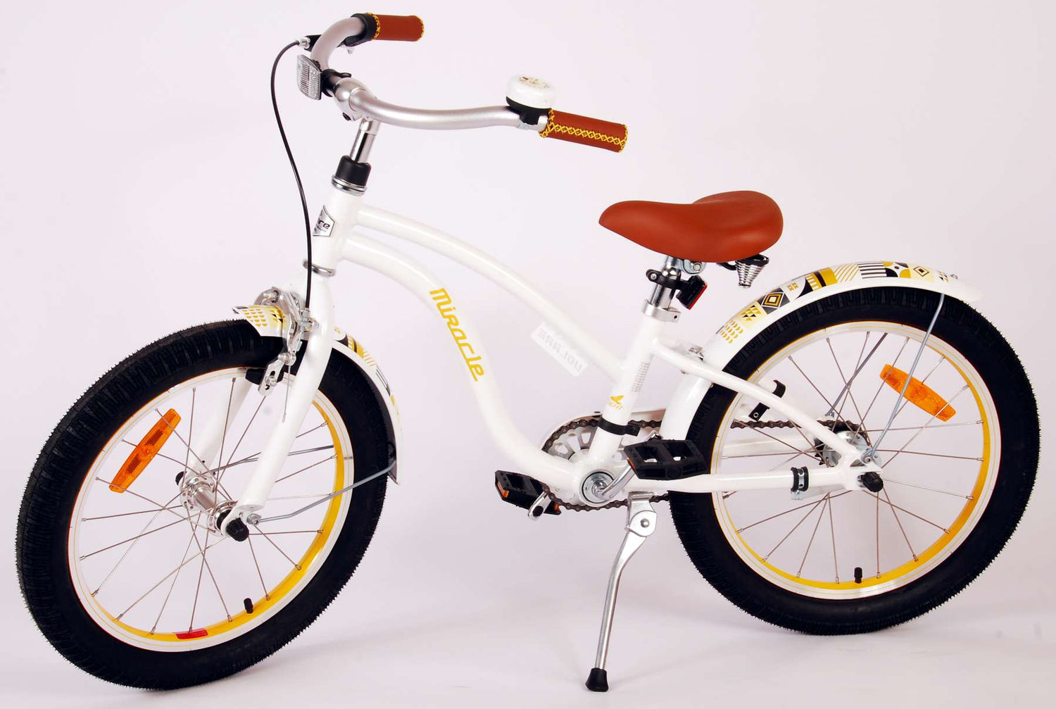 Volare Miracle Cruiser Kinderfahrrad - Mädchen - 18 Zoll - Weiß - Prime Collection