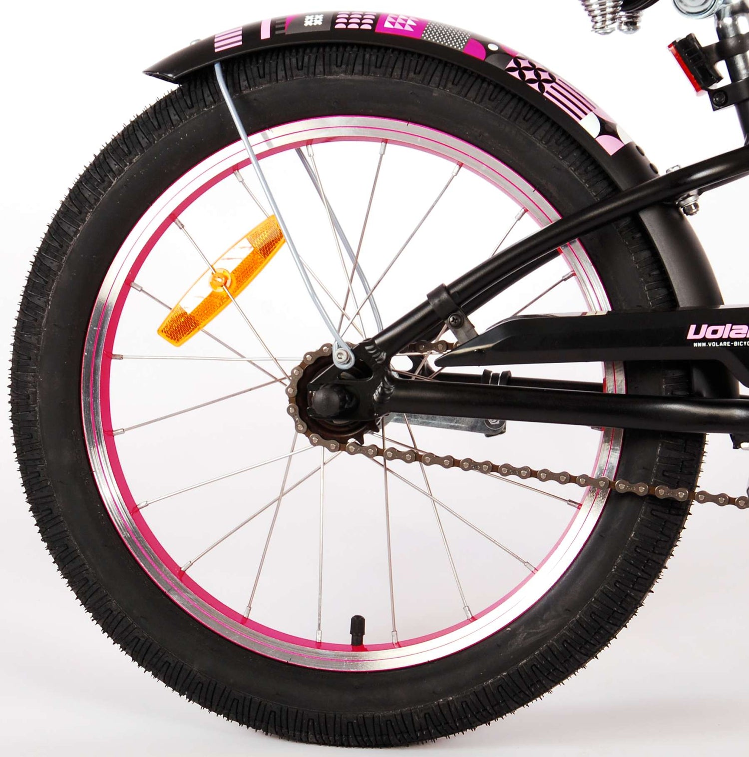 Volare Miracle Cruiser Kinderfahrrad - Mädchen - 18 Zoll - Mattschwarz - Prime Collection