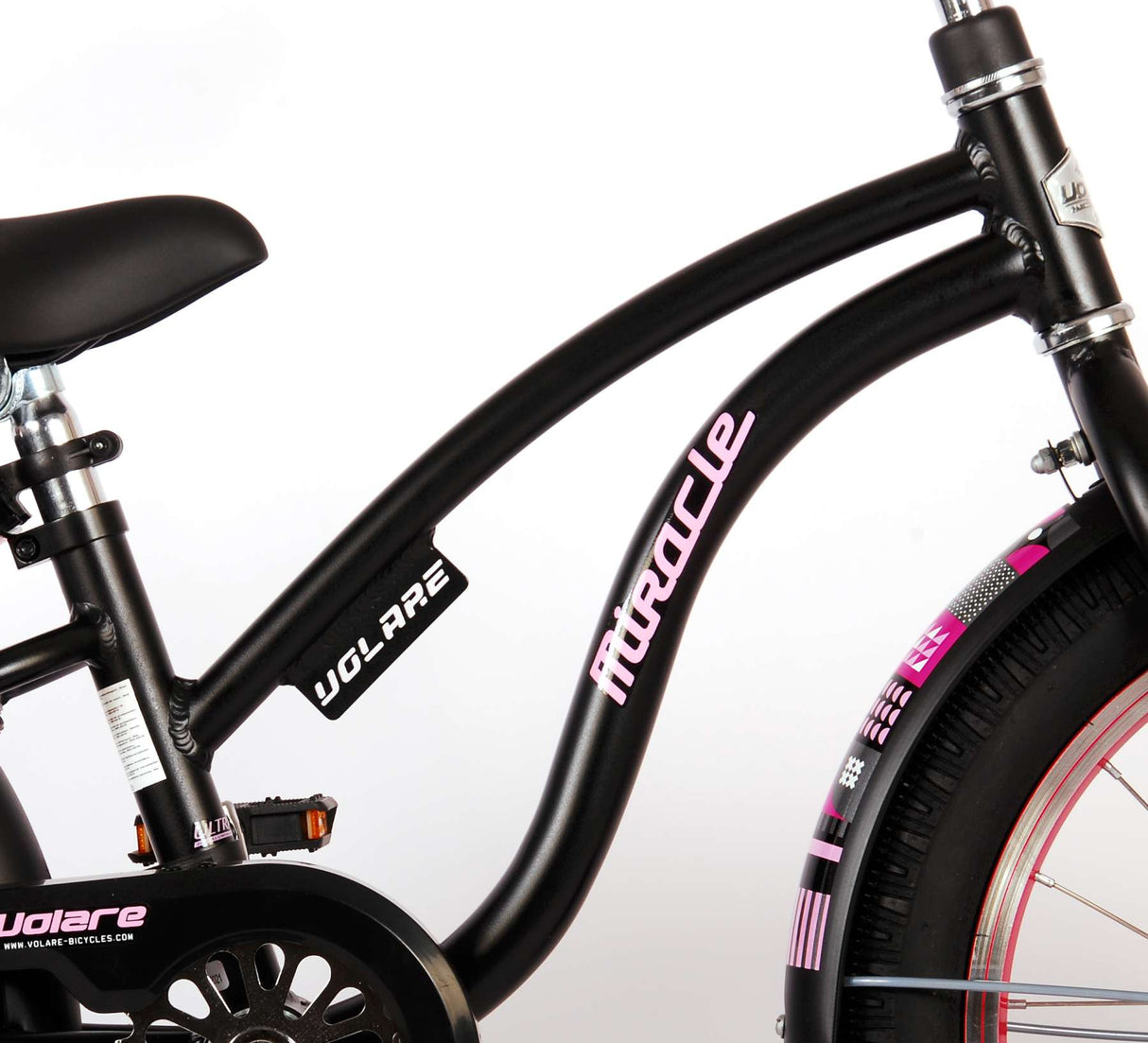 Volare Miracle Cruiser Kinderfahrrad - Mädchen - 18 Zoll - Mattschwarz - Prime Collection