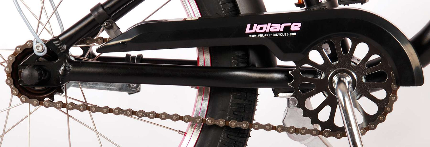 Volare Miracle Cruiser Kinderfahrrad - Mädchen - 18 Zoll - Mattschwarz - Prime Collection