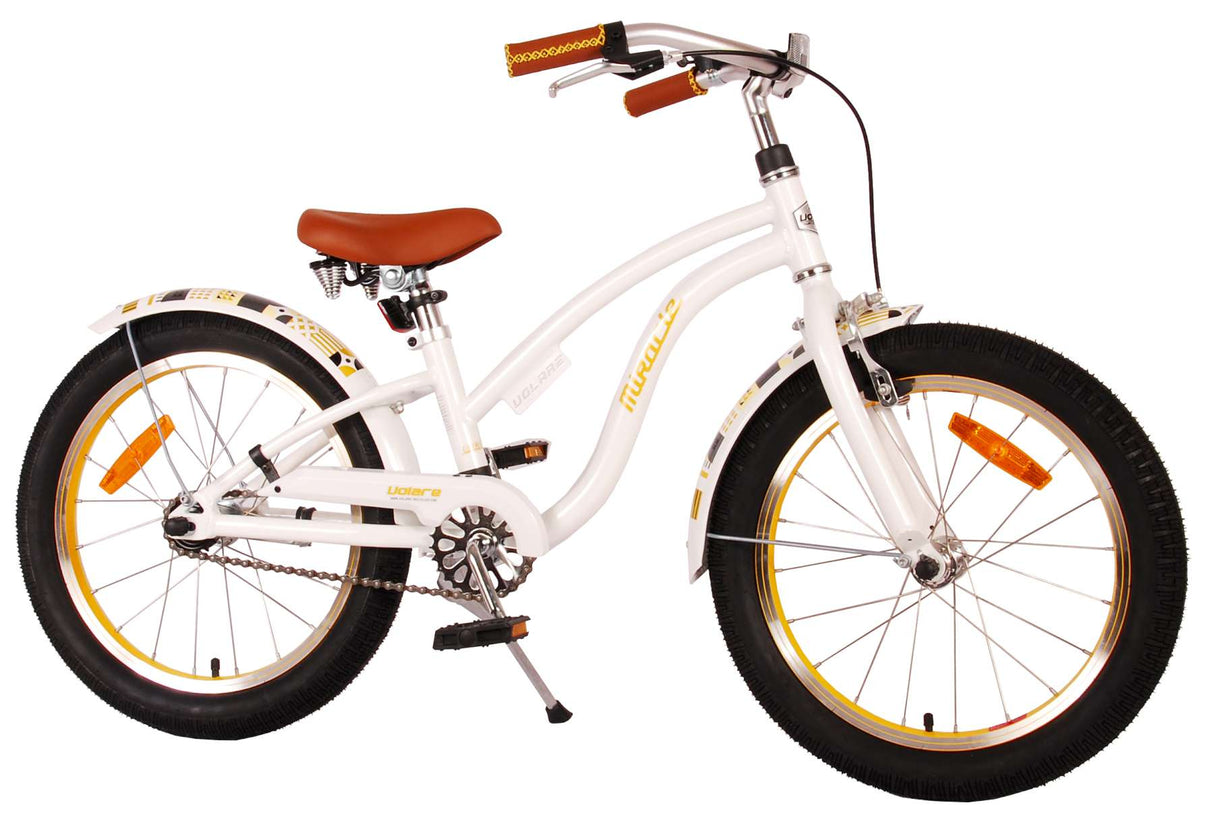 Volare Miracle Cruiser Kinderfahrrad - Mädchen - 18 Zoll - Weiß - Prime Collection