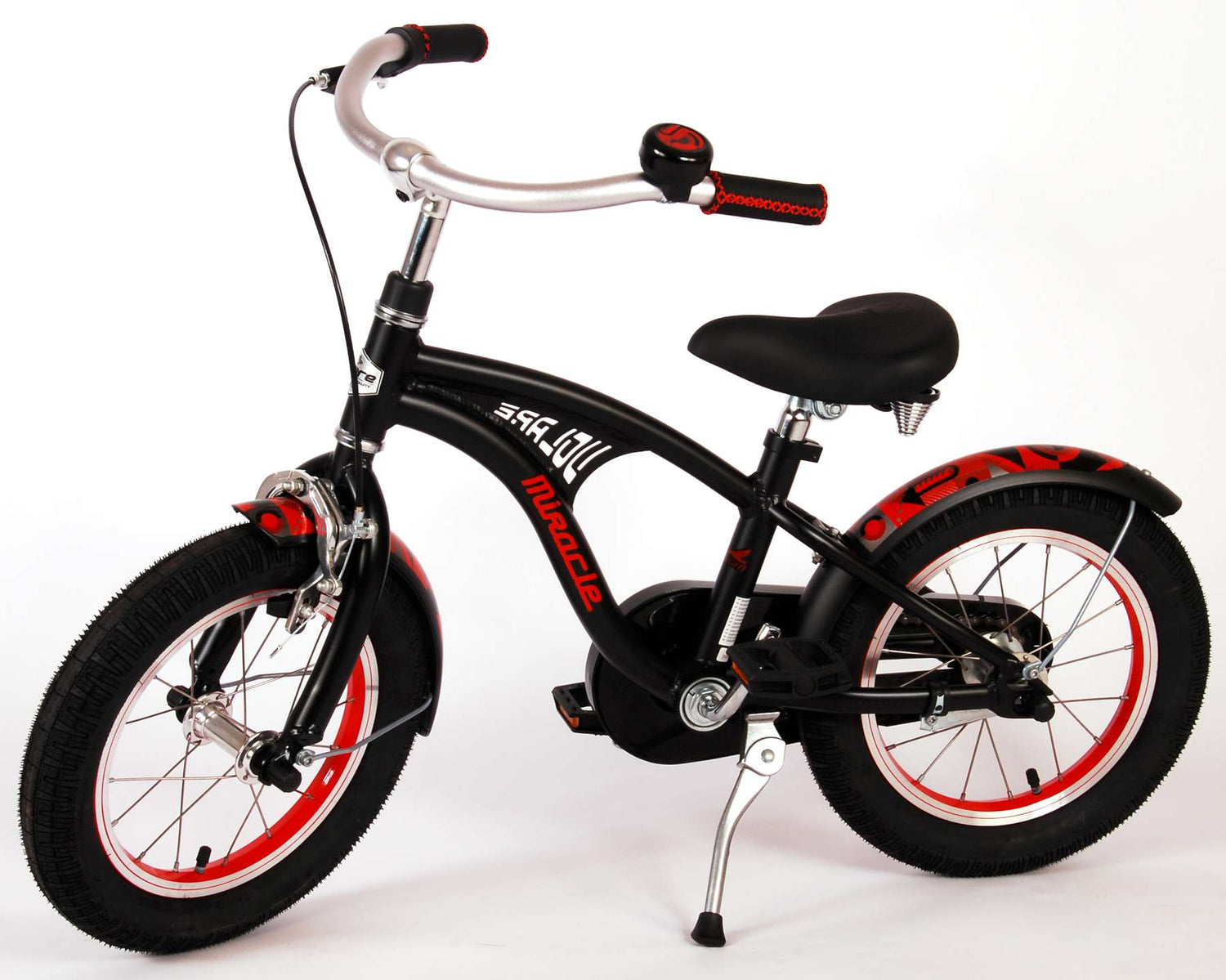 Volare Miracle Cruiser Kinderfahrrad - Jungen - 14 Zoll - Mattschwarz - Prime Collection