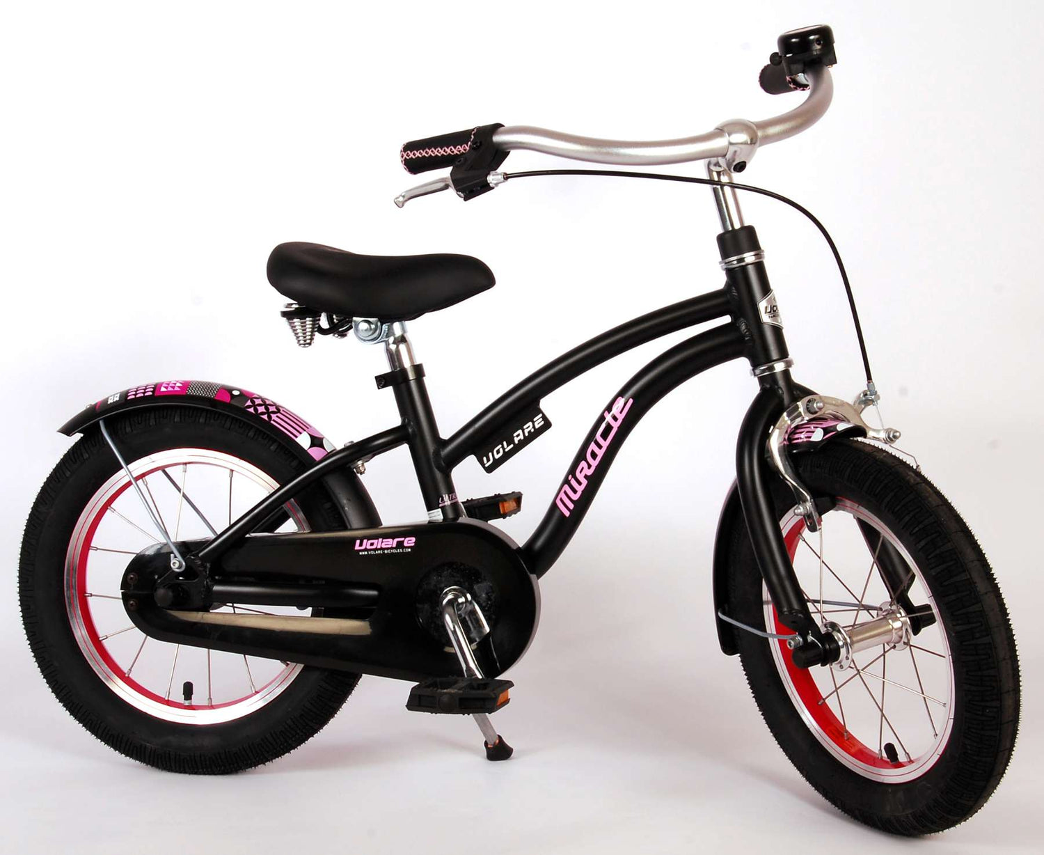 Volare Miracle Cruiser Kinderfahrrad - Mädchen - 14 Zoll - Mattschwarz - Prime Collection