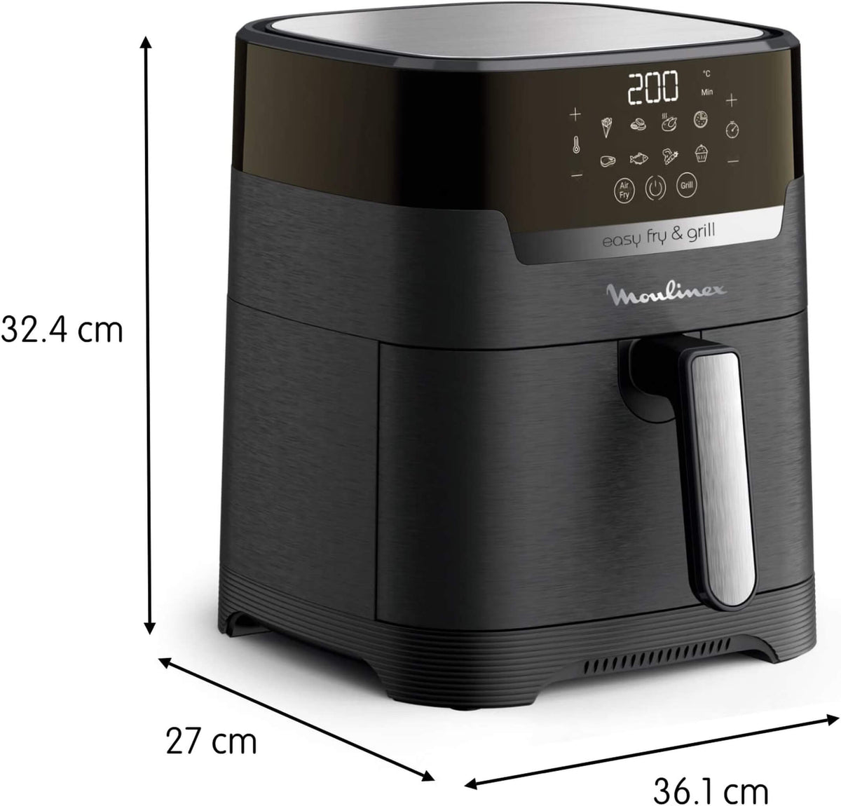 Abmessungen der Moulinex-Heissluftfritteuse-4,2L