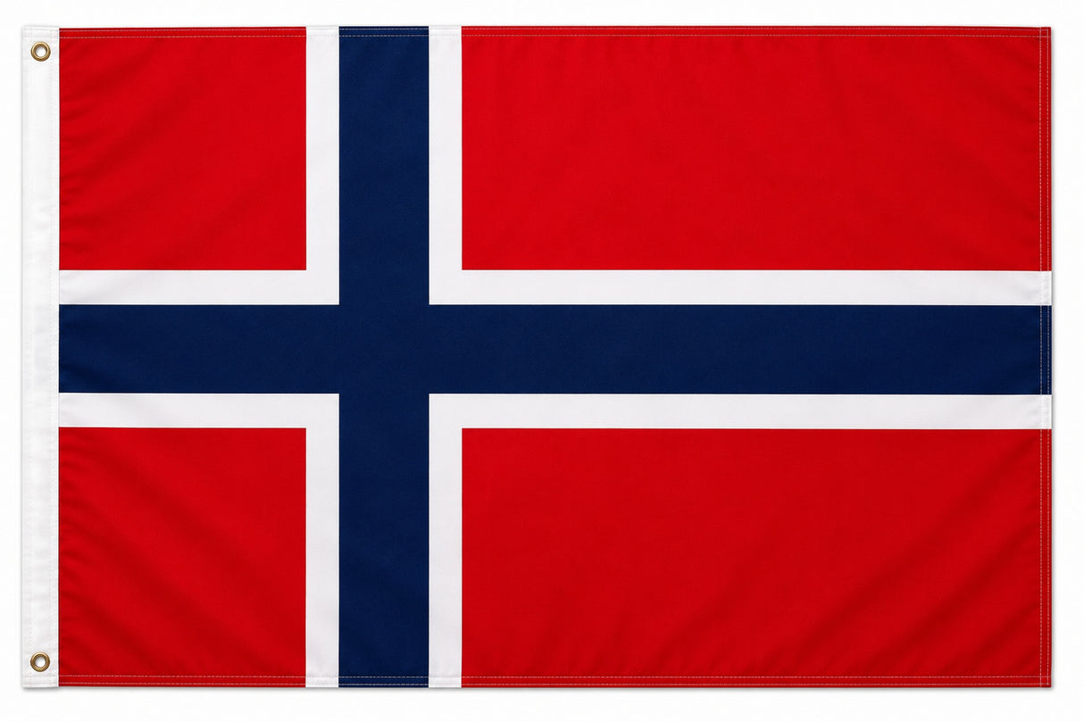 Flagge Norwegen 90 x 150 cm Fahne mit 2 Ösen 100g/m² Stoffgewicht Hissflagge für Mast