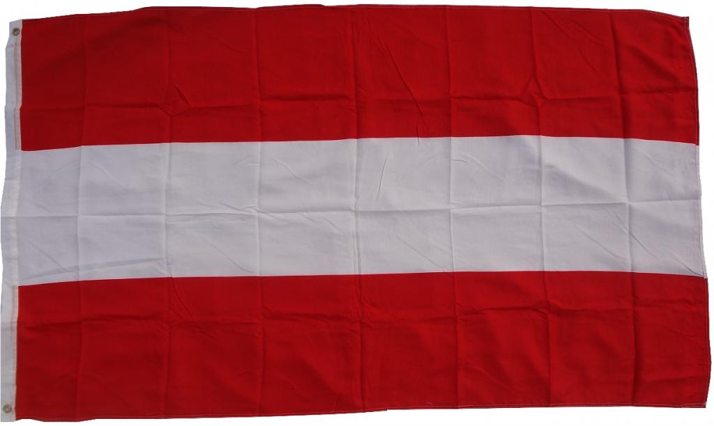 Flagge Österreich 90 x 150 cm Fahne mit 2 Ösen 100g/m² Stoffgewicht Hissflagge Hissen