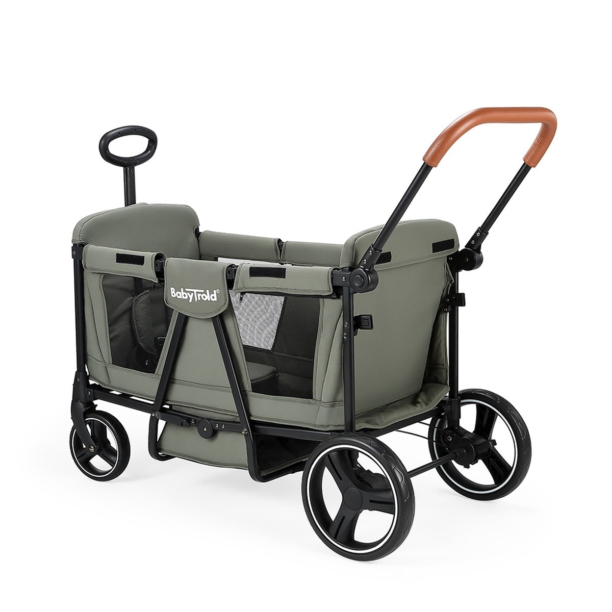 BabyTrold Adventure Bollerwagen für Kinder 2-Sitzer faltbar mit XXL-Verdeck