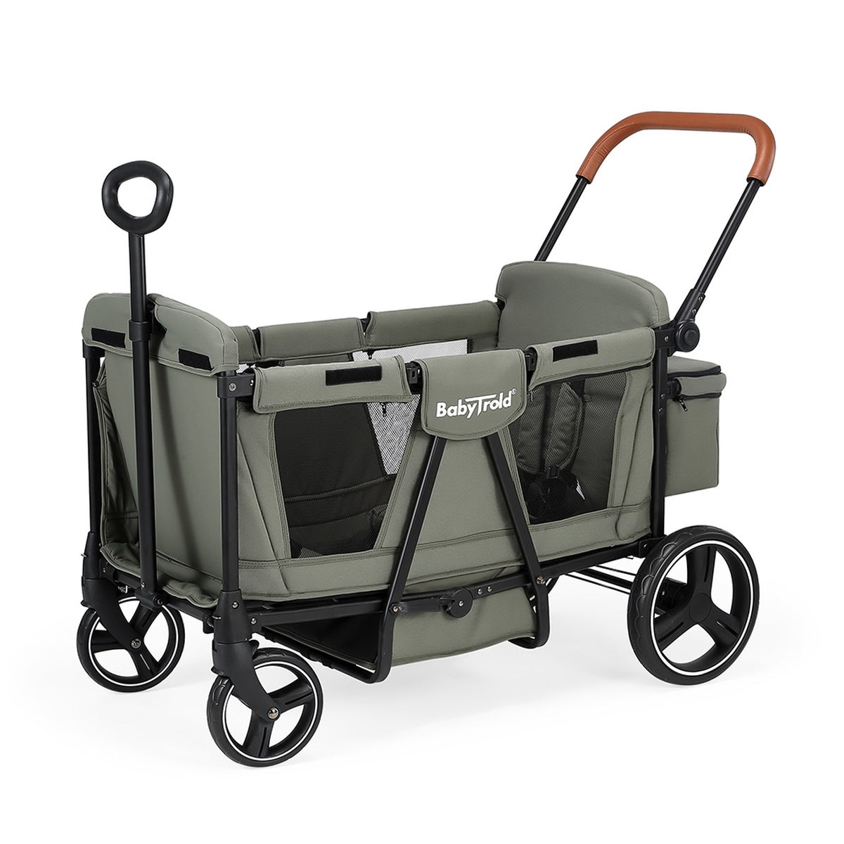 BabyTrold Adventure Bollerwagen für Kinder 2-Sitzer faltbar mit XXL-Verdeck