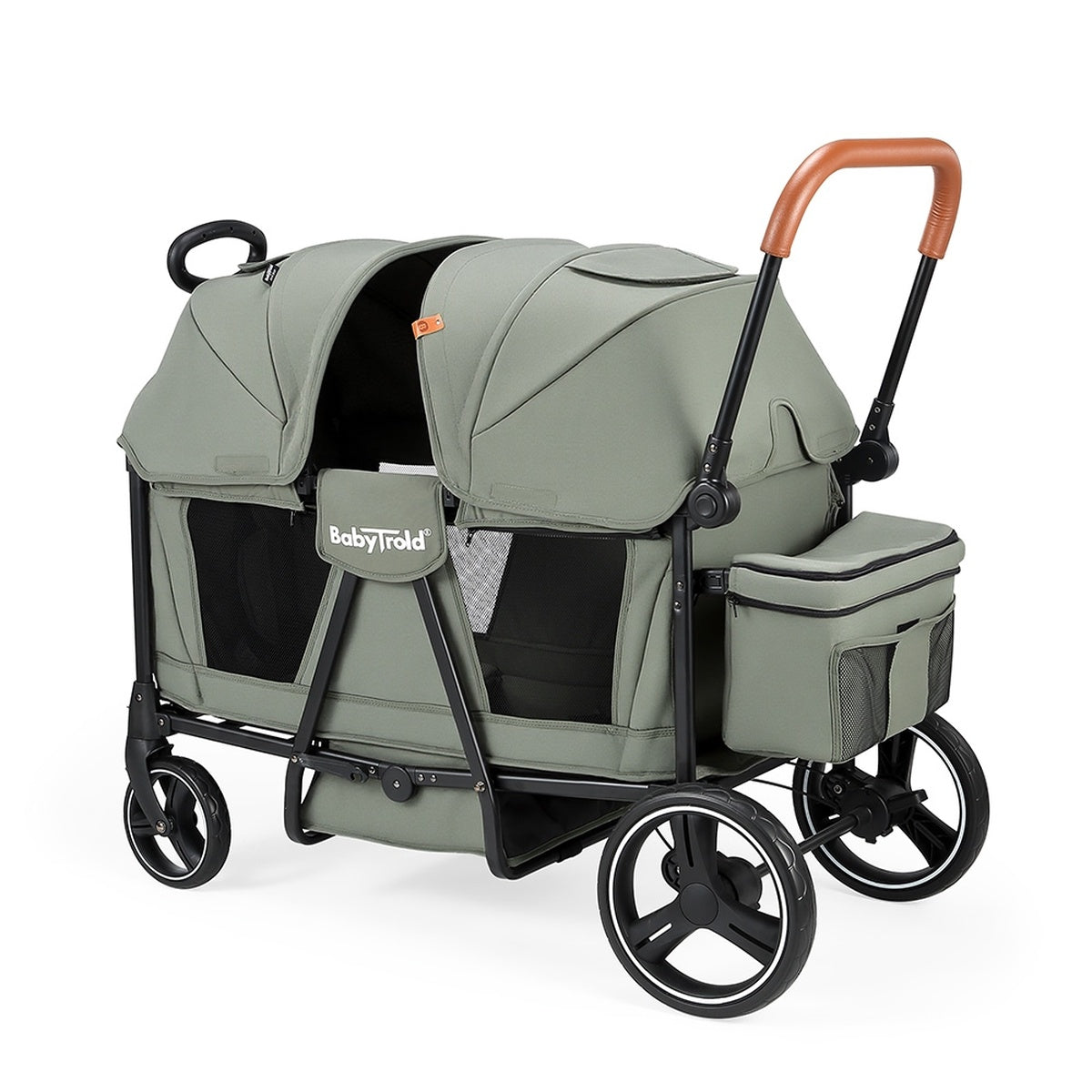 BabyTrold Adventure Bollerwagen für Kinder 2-Sitzer faltbar mit XXL-Verdeck