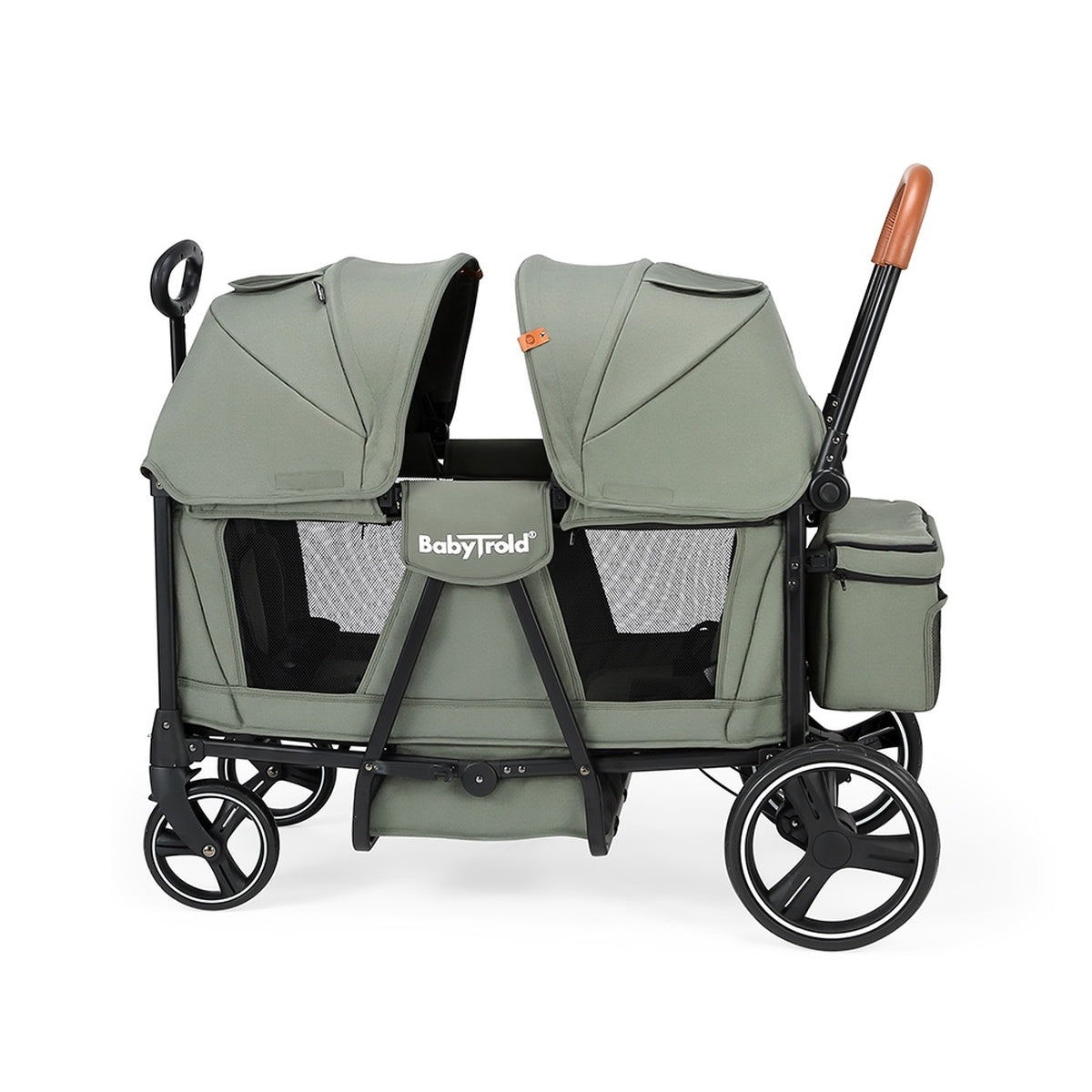 BabyTrold Adventure Bollerwagen für Kinder 2-Sitzer faltbar mit XXL-Verdeck