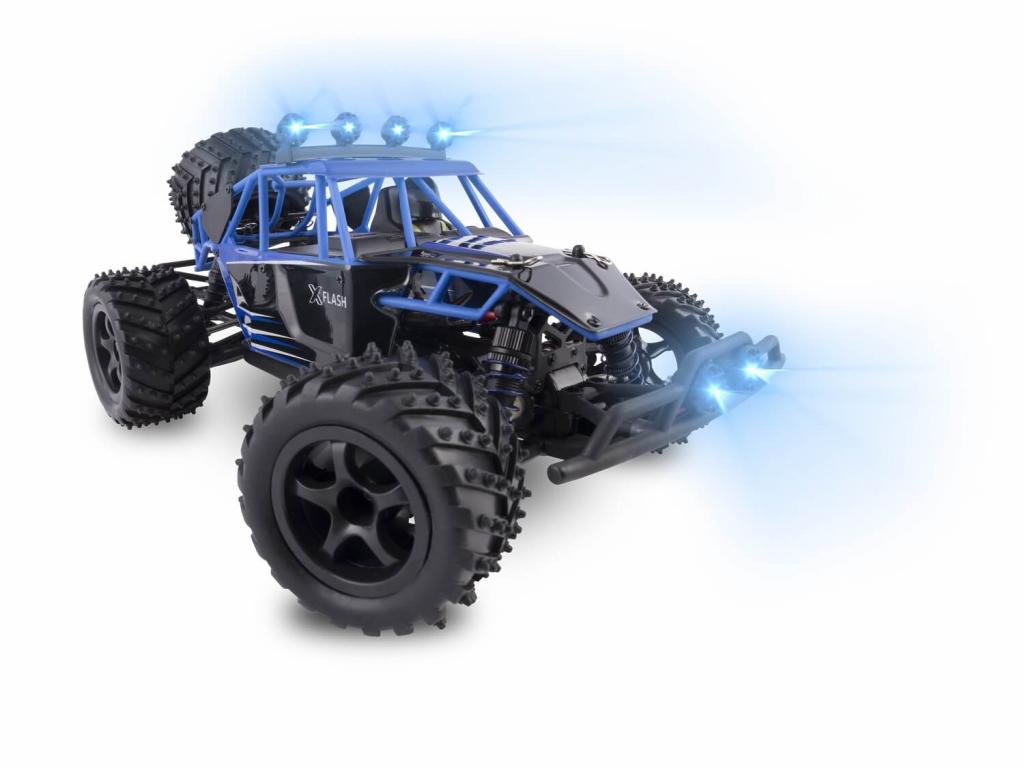 Overmax X-Flash ferngesteuerter RC Buggy 45 km/h, 1:18, 2 Akkus, Allrad, 100m, Öl Stossdämpfer, LED Licht, Auto