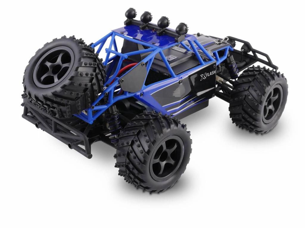 Overmax X-Flash ferngesteuerter RC Buggy 45 km/h, 1:18, 2 Akkus, Allrad, 100m, Öl Stossdämpfer, LED Licht, Auto