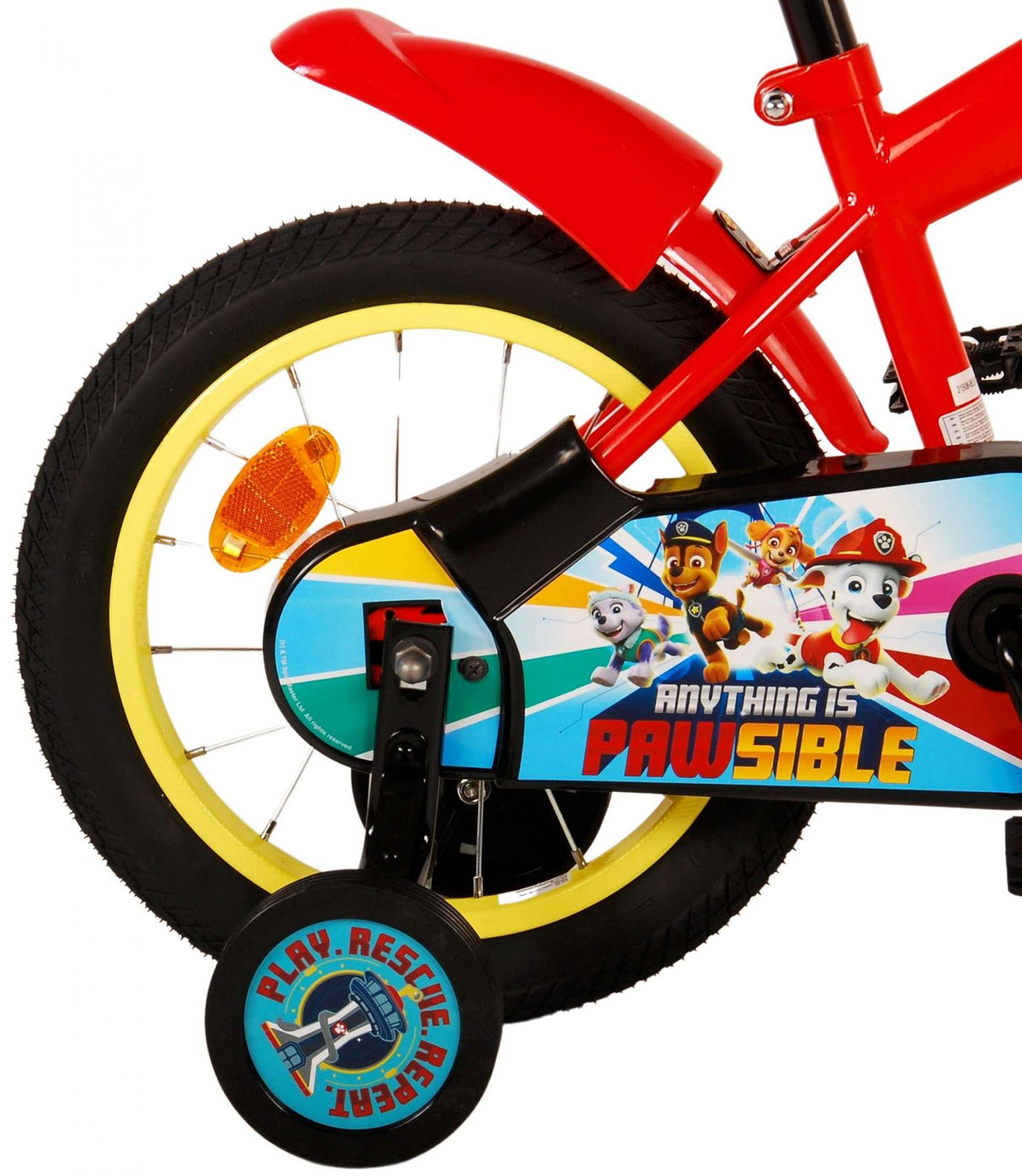 Volare Paw Patrol Kinderfahrrad - Jungen - 14 Zoll - Rot/Blau
