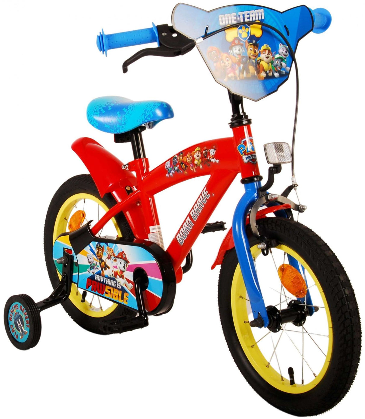 Volare Paw Patrol Kinderfahrrad - Jungen - 14 Zoll - Rot/Blau