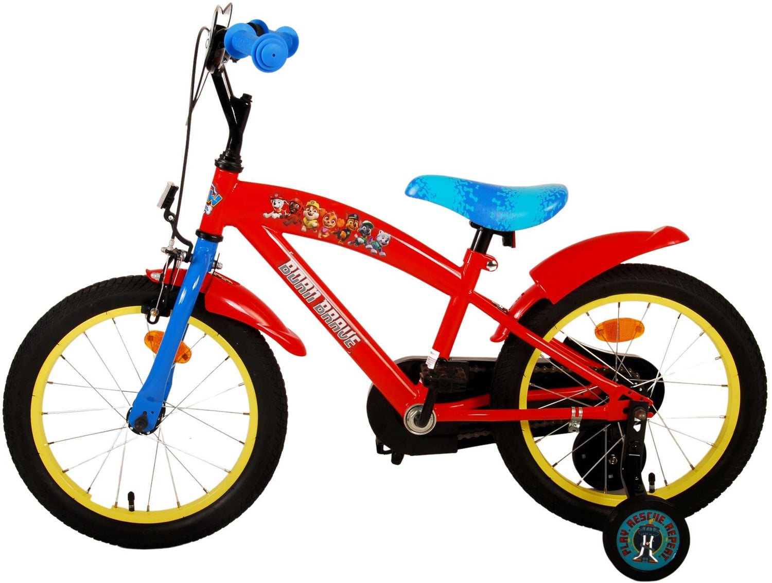 Paw Patrol Kinderfahrrad - Jungen - 16 Zoll - Rot Blau