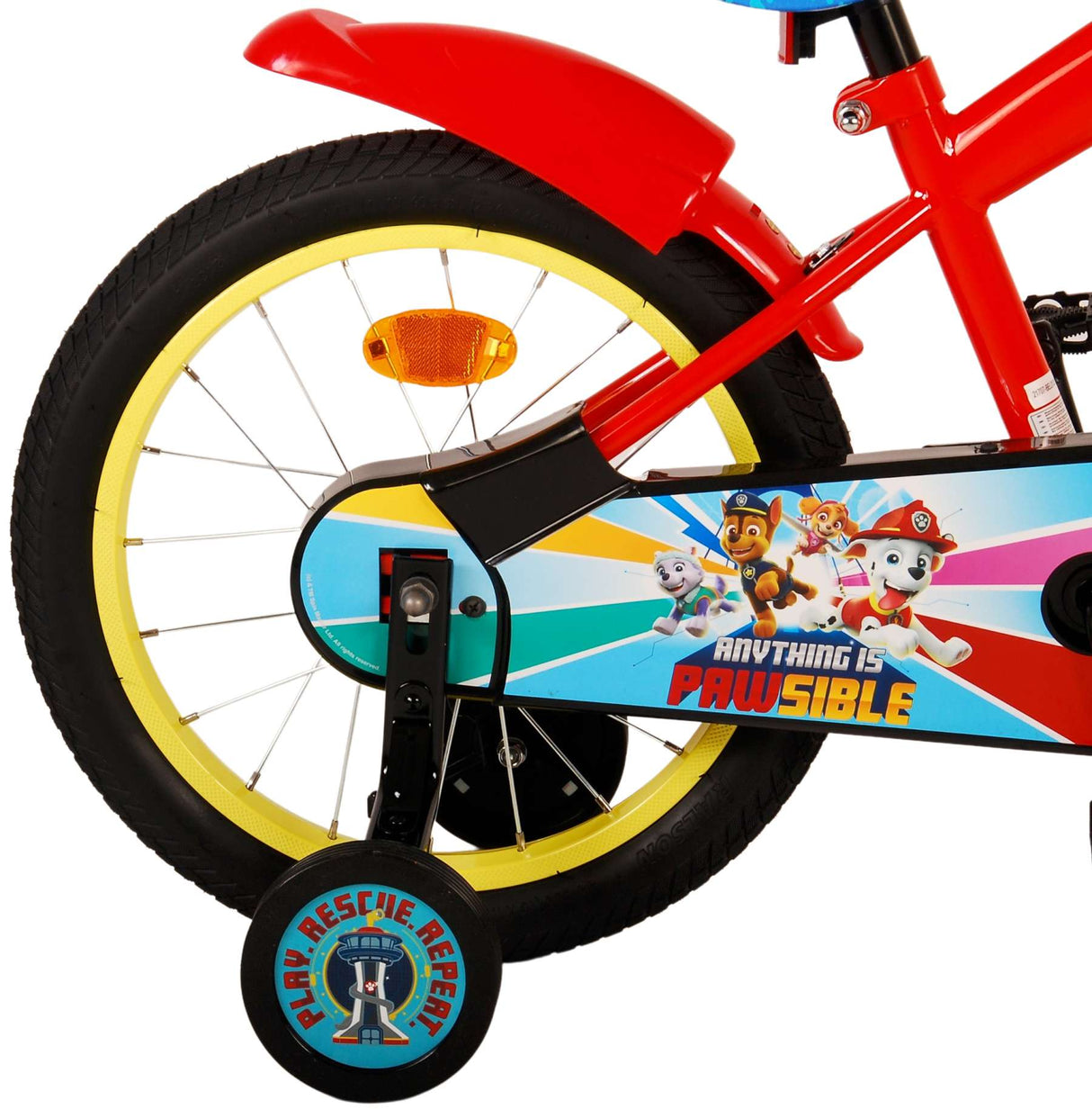 Paw Patrol Kinderfahrrad - Jungen - 16 Zoll - Rot Blau