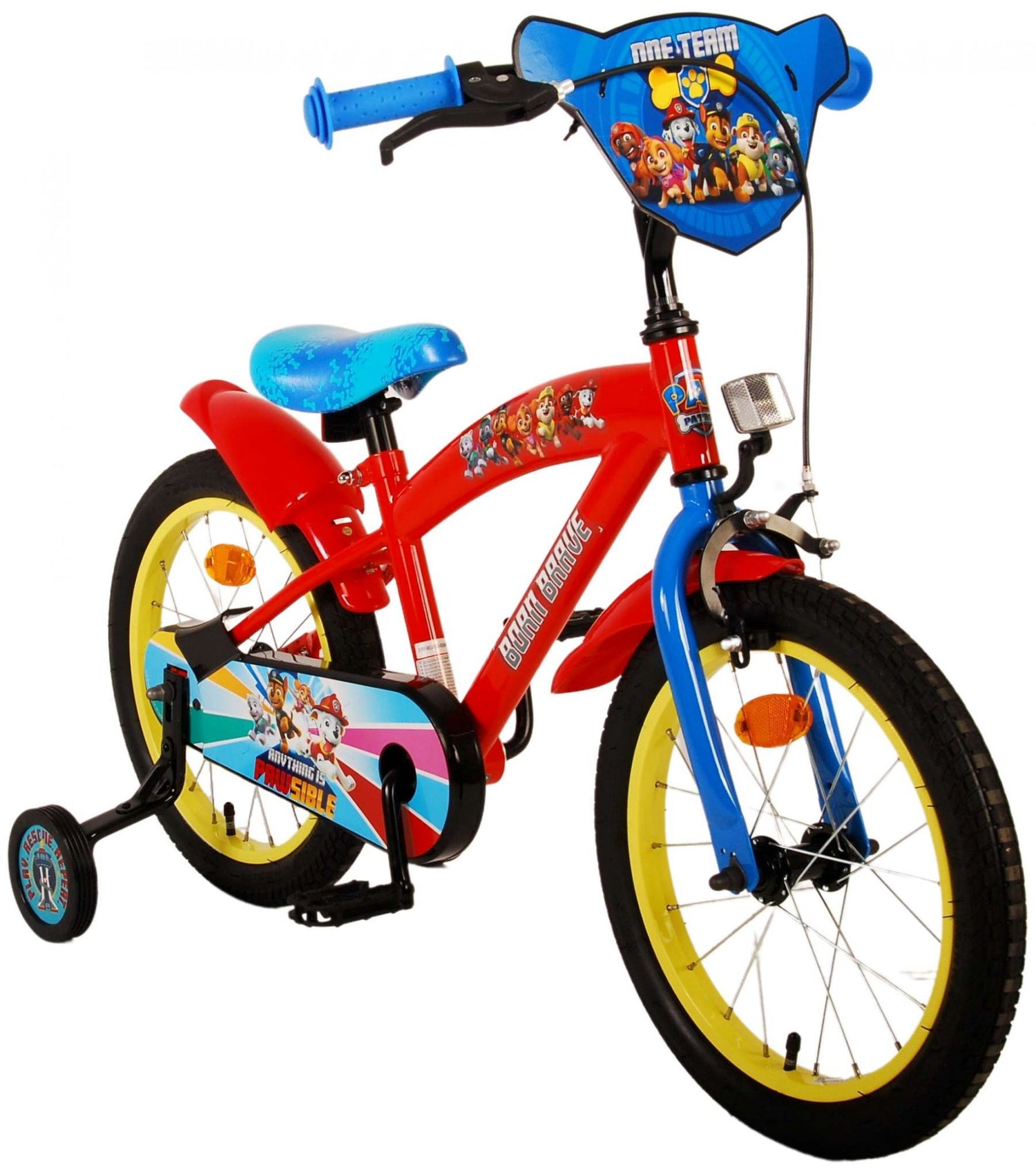 Paw Patrol Kinderfahrrad - Jungen - 16 Zoll - Rot Blau