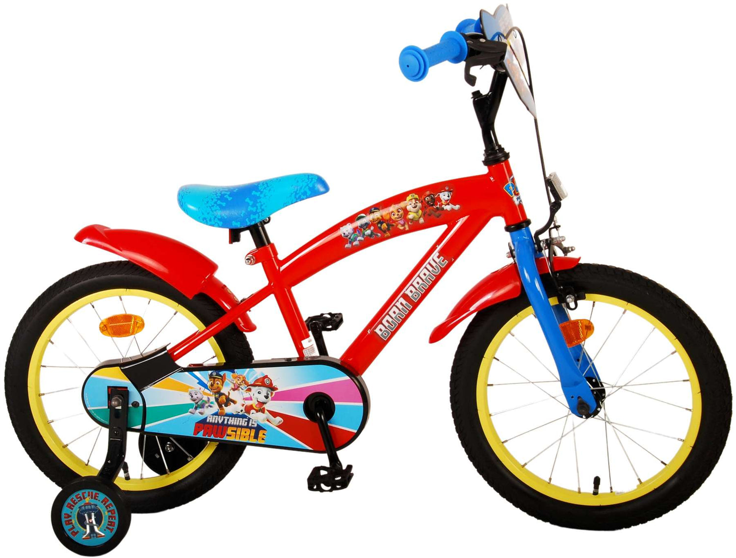 Paw Patrol Kinderfahrrad - Jungen - 16 Zoll - Rot Blau
