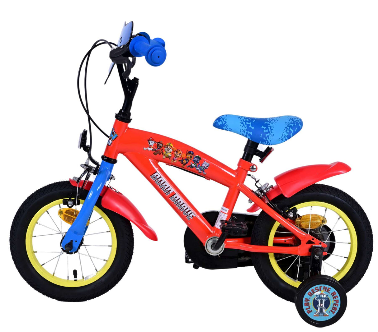 Volare Paw Patrol 12-Zoll-Kinderfahrrad Blau mit zwei Handbremsen - Sicherheit, Komfort und Spaß für jedes Kind!