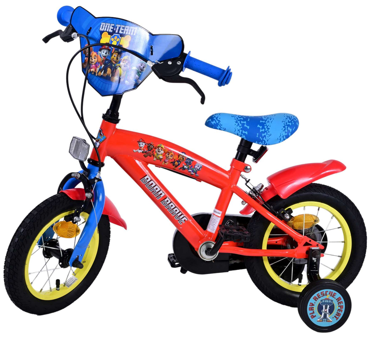 Volare Paw Patrol 12-Zoll-Kinderfahrrad Blau mit zwei Handbremsen - Sicherheit, Komfort und Spaß für jedes Kind!