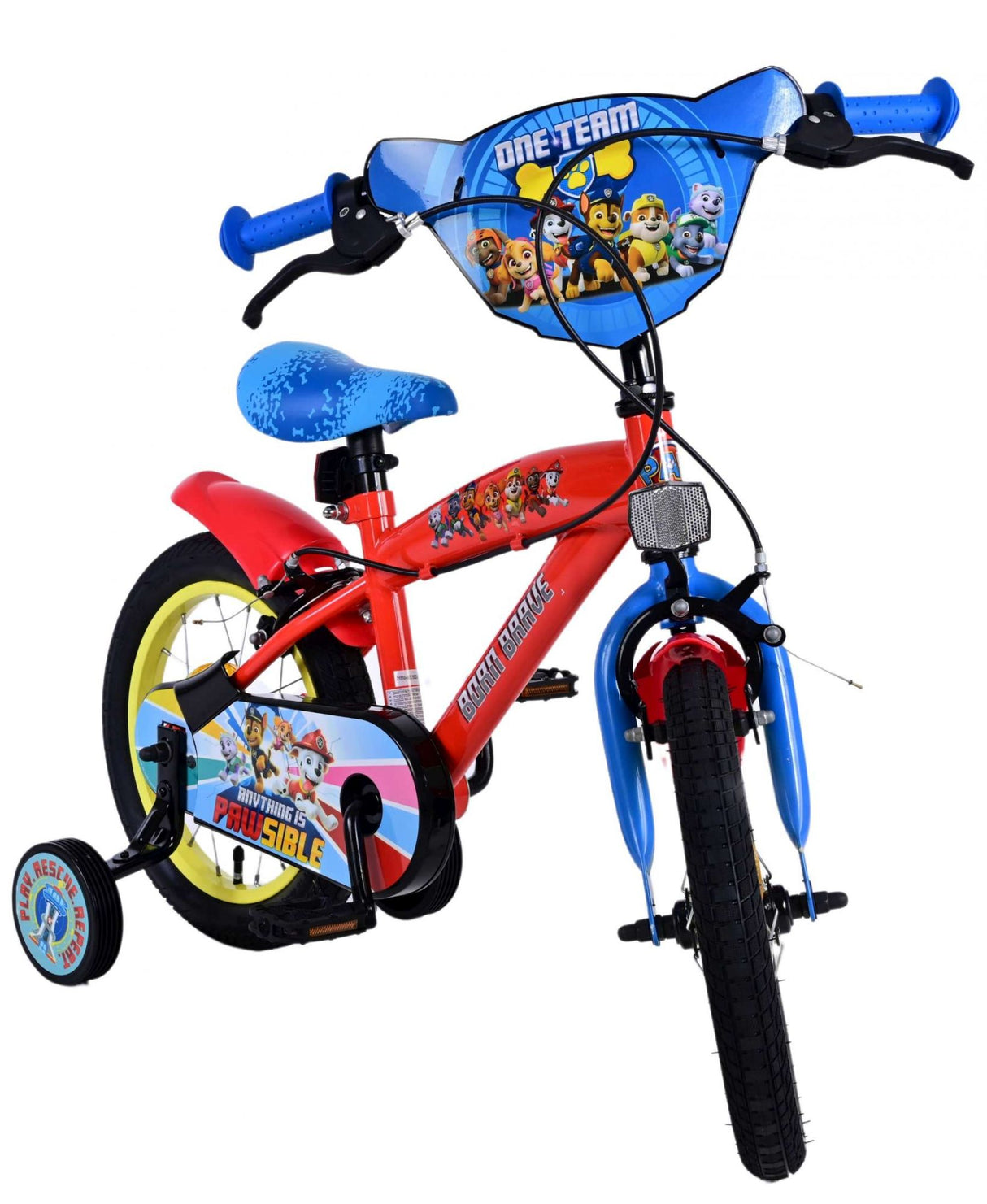 Volare Paw Patrol Kinderfahrrad - Jungen - 14 Zoll - Blau - Zwei handbremsen